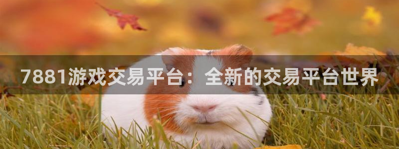 沐鸣2使用教程：7881游戏交易平台：全新的交易平台世界