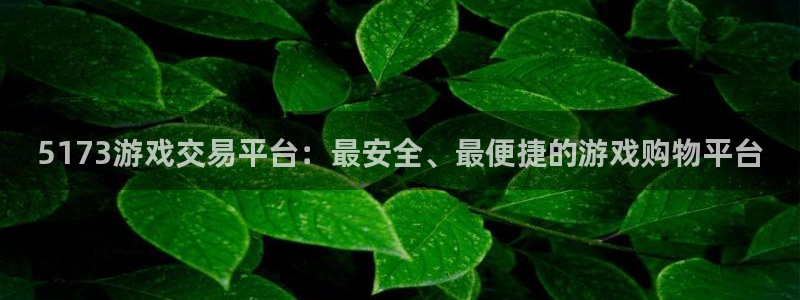 沐鸣2登录注册：5173游戏交易平台：最安全、最便捷的游戏购